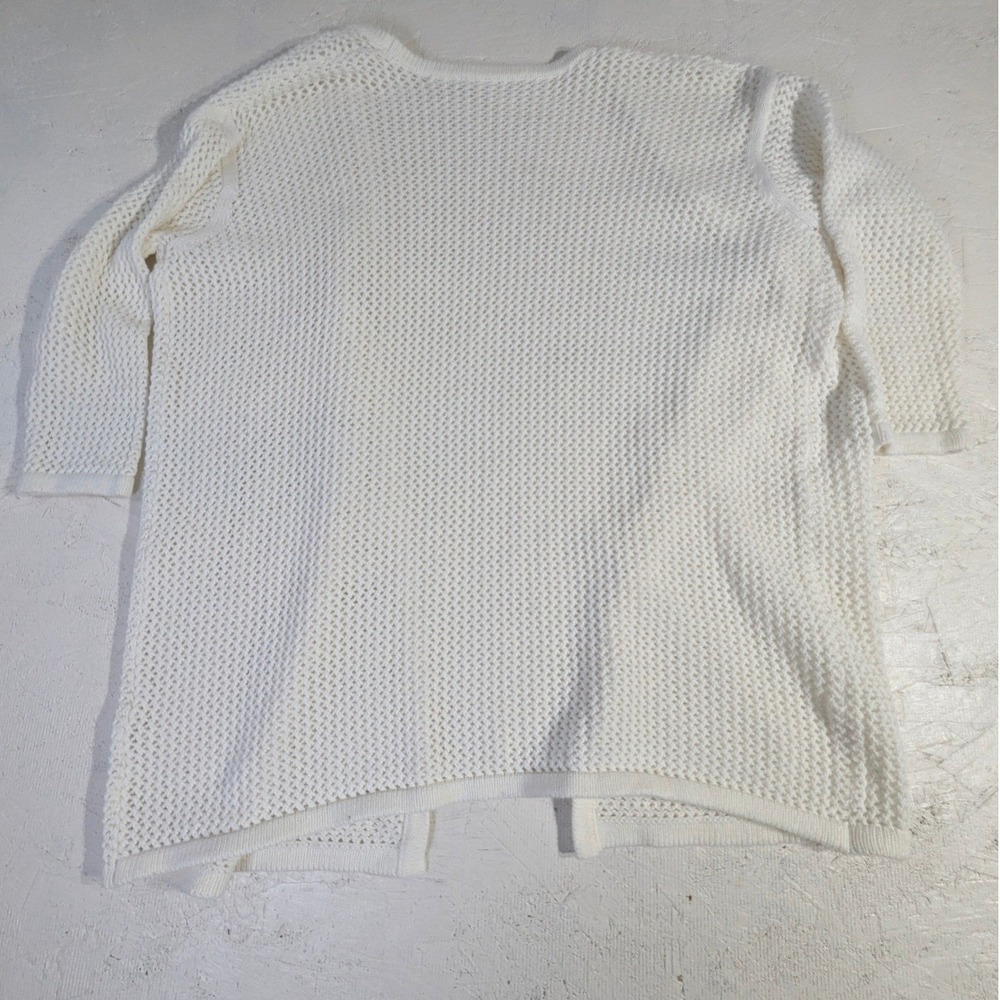 Marine Layer Cotton Cardigan XS/S White Open Knit Longline - Picture 9 of 10